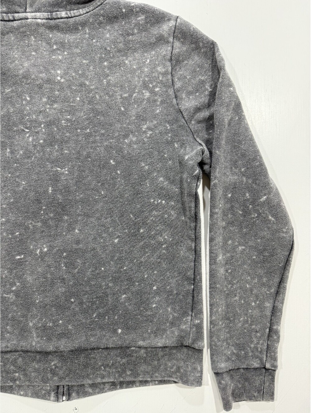 PINK Victorias Secret Womens S Gray Acid Wash Sherpa Lined Full Zip Hoodie - Picture 9 of 11